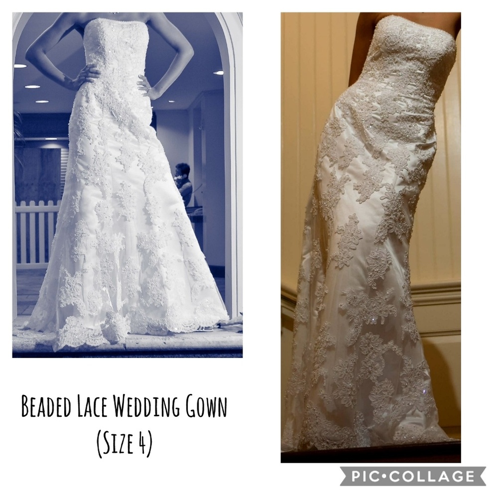 Oleg Cassini Mermaid/Trumpet Lace Wedding Gown - Picture 2 of 6